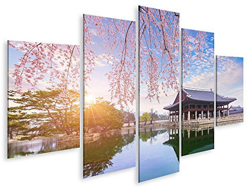 islandburner Quadro su tela Palazzo Gyeongbokgung con albero di ciliegio in fiore in primavera a Seoul città della Corea S Quadri Stampe x soggiorno
