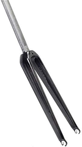 LSRRYD Suspension 3K Carbon Fiber Road Bike Fork 700C Ultralight 340g 28.6mm Bicycle Rigid Front Fork V-Brake (Color : Bright black, Size : 700C)