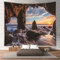 Lsimeru Meerblick Wandteppich Strand Sonnenuntergang Wandtuch Meer Welle Berglandschaft Wandbehang Natur Wasser Tapestry Wandtücher Wanddeko Wohnzimmer 150x130