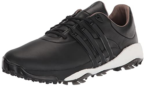 adidas Men's TOUR360 Infinity Golf Shoes, Core Black/Core Black/Red, 8.5