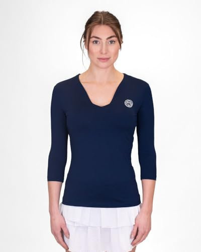 BIDI BADU Damen Crew V-Neck Longsleeve - Dark Blue, Größe:XL