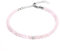 BERGERLIN Rosenquarz Armband mit 925 Sterling Silberperle – facettiertes, rosa Armband mit Verschluss – Größe XS-S