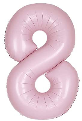 Giant Foil Number 8 Balloon - 86 cm - Matte Baby Pink