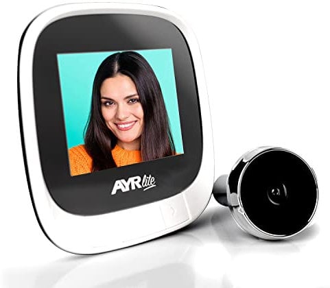 Mirilla Digital AYR Lite 9001. Grabación de imágenes. Batería Interna Recargable. Acabado Blanco/Cromo.