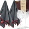 Excalibur Brothers Premium Glass Polishing Cloth 23.5 x 20 (2 Pack) - Streak and Lint Free Wine Cloths, Large Polishing Cloth for Glassware, Wineglass Cleaner Best Gifts for Men (Gray)