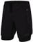 TCA Ultra Laufhose Herren 2 in 1 Kurze Sporthose Trainingsshorts Laufshorts mit integrierter Kompressionshose und Reißverschlussfach - Schwarz (2X reißverschlusstasche), M