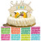Cake Topper Schulkind Holz DIY Tortendeko Einschulung Schulanfang Torten Topper mit 4 Blätter Buchstaben Zahlen Sticker Kuchendeko Schuleinführung Party Deko Geschenk für Junge Mädchen Kinder