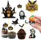 Halloween Cake Topper,Halloween Tortenaufleger,Halloween Kuchendeko mit Kürbis Spinne Bat Hexe Schloss für Halloween Dekorationen Party Favor Supplies