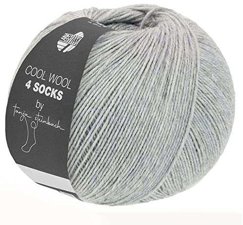 LANA GROSSA Cool Wool 4 Socks | Merino-Sockengarn aus mehrfach verzwirnten Einzelfäden | Handstrickgarne aus 75% Schurwolle (Merino extrafein) | 100g Wolle zum Stricken & Häkeln | 420m Garn FB 7709