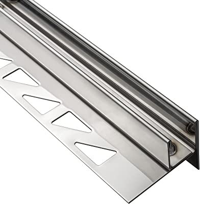 Glashalter- Duschprofil, Keil- Gefälle-Profil begehbare Dusche H19 G13 Rechts 200cm glänzend