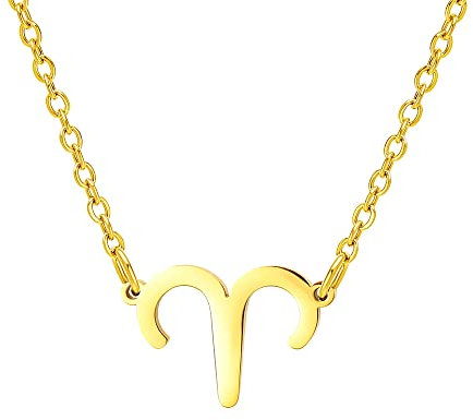 MY ZODIAC Sternzeichen Kette Widder in gold | elegante Halskette mit Sternzeichen-Anhänger | Einzigartiges Geschenk für Damen, Frauen, Mädchen