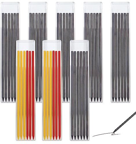 ZOCONE 48 Stück 2,8 mm Bleistiftminen, Tischler Bleistift Ersatzminen, tieflochmarker bleistift minen Baumaschinen-Nachfüllmine, Ersatzmine für Schreinerei, Anritzen, Architektenzeichnung