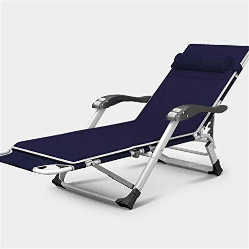 Leichte Schaukelliege, Sonnenliege, Verstellbarer marineblauer Stuhl, Gartenmöbel, Klappbett für den Strand, Pool, Außenterrasse, Garten, Campingfüße, Stahlquadrate (Größe: ohne Kissen) Present