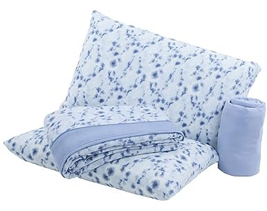 Viterbo Biancheria Coordinato Completo Letto Lenzuola Singolo - Piazza E Mezzo - Matrimoniale in Morbido Pile A Fantasia Kenia (Matrimoniale (6127), Fiorellini Azzurro)