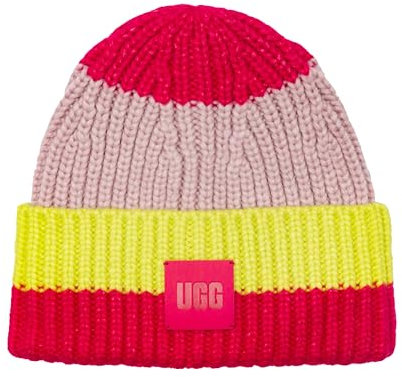 UGG Damen Chunky Rib Beanie, Kirschrot, mehrfarbig, Einheitsgröße