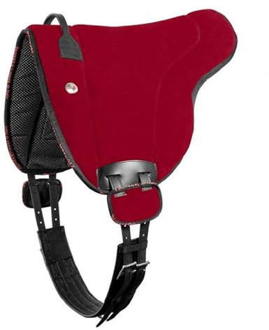 Brama West Bareback Reitpad UNICA Leder von Pioneer - super Soft - Made in Italy - Farbe Rot, Gr. Pony