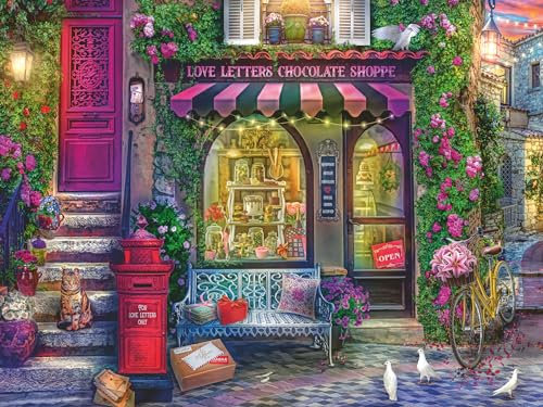 Ravensburger Heart Love Letters Chocolate Shop 1500 Piece Jigsaw Puzzle for Adults & Kids Age 12 Years +