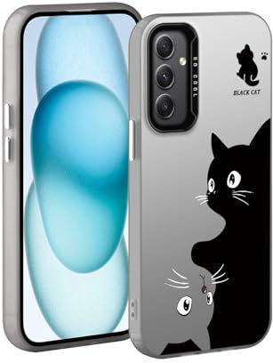 YUXING Cover per Samsung Galaxy A34 5G - Custodia Telefono Cellulare Sottile Antiurto Motivo Artistico Moda Protezione Bumper Slim Case (Cat)