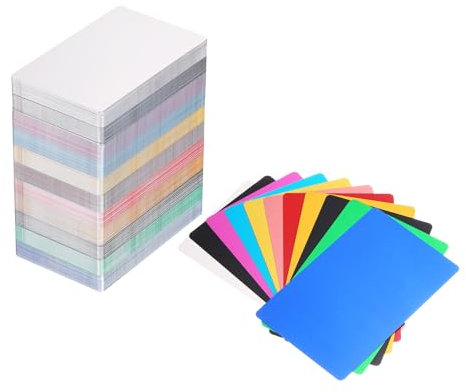 QUARKZMAN 550 Stück Metall Visitenkarten-Rohlinge, 86x54x0,21mm eloxierte Aluminiumplatten, vielseitige Blanko-Karten für Lasergravur DIY Metallkarten (Mehrfarbig)