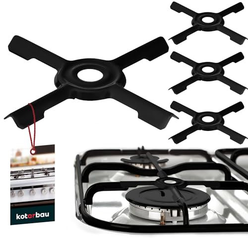 KOTARBAU® 4er Set Gasherdkreuz emailliert 125x125 mm Blech Gasherdaufsatz Topfträger für Gaskochfelder Gasherd Aufsatz Campingkocher Aufsatz Zubehör Gaskocher