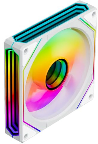 ICOLER Prism 6PRO ARGB Reverse White Computer Case Fan,Infinite Mirror Light Effect Design Cooling Fan, 120mm CPU Fan PWM 1600RPM 61.5CFM 2MMH20 HDB Bearing for PC Chassis&CPU Cooler&Desktop Case