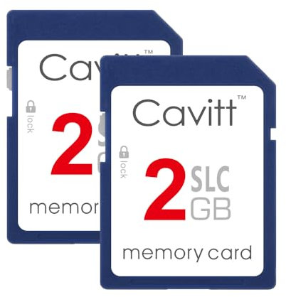 2GB SD Card (2-Pack) Compatible with Old Camera,Wii,and Other Legacy Devices High-Speed SLC Class 10 Write Speed 20MB/s,Standard Secure Digital Cards