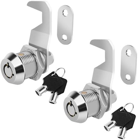 Grendly Tool Box Lock with Key, 5/8 Cabinet Lock with Keyed Alike Keys, Tool Box Lock for Storage Compartment Door, Tool Trolley, Mailbox