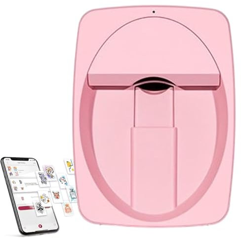 Fast Painting Nail Art Printer,Table Top Digital Nail Art Printing Machine, For Home/Nail Salon/Nail Lovers,With Nail Drying Lamp,Pink