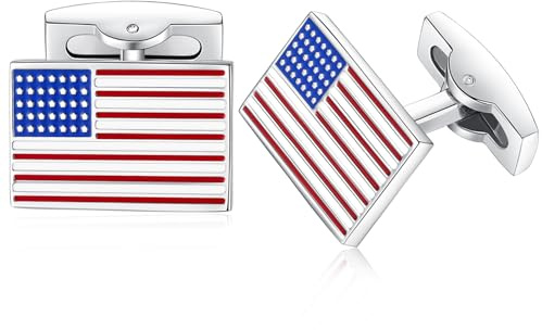 HONEY BEAR Flagge Manschettenknöpfe USA Vereinigte Staaten von Amerika Nationalflagge für Herren Hemd Zubehör Geschenk