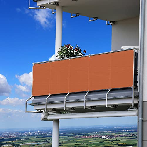 Brise-vue - 95 x 650 cm - Résistant à l'eau - Pour jardin, cour, balcon - Avec 1 corde de 5 m - Anti-regards et protection contre la pluie