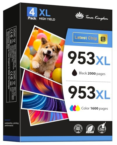 Toner Kingdom Tintenpatronen 953 XL 953XL Druckerpatronen Wiederaufbereitete für HP 953XL Multipack Kompatibel mit HP Officejet Pro 8710 8715 7720 7740 7730 8720 8730 8210 8725 8715 8740 Tray