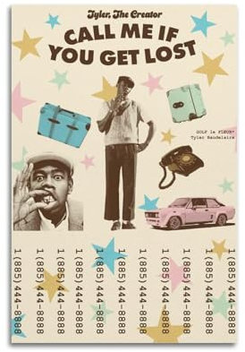 HURRGARS Tyler The Creator Poster, Wandkunst, Vintage, ästhetisches Poster, dekoratives Gemälde für Wohnzimmer, Schlafzimmer, elegantes Poster, 30 x 45 cm, ungerahmter Stil