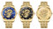 JewelryWe Herrenuhr Drachen Edelstahl Uhr: 3er Set 30m Wasserdicht Kalender Analog Quarz Armbanduhr Herren Gold Edelstahlarmband Leuchtende Uhren mit Diamantskala Zifferblatt und Leuchtzeiger