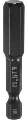 sourcing map Hex Head Wrench Drill Bit 8mm(H8) Metric 1/4 Hex Shank 2(50mm) Length S3 Steel Magnetic Impact Drivers Screwdriver Bit Industrial Grade Hexagon Electric Drill Bits