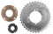 equlup 32T 410 Bicycle Chain Sprocket Kit, 32T Chain Sprocket with 4 Holes for 410 Chain Steel Bike Modified Sprocket Flywheel Adapter Connector Kit