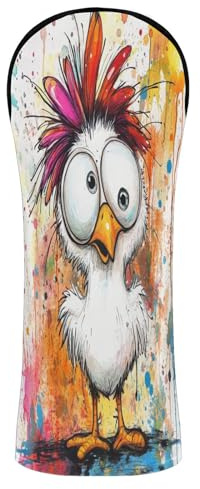 FUUNY Pet Chicken Dripping Paint Golf Club Cover Set Waterproof Headcovers with Number Tags Designed to Fit All Woods and Drivers