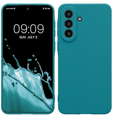 kwmobile Handyhülle für Samsung Galaxy A57 5G Hülle - weiches Handy Silikon Case - Schutzhülle Cover - Petrol matt