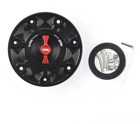 Tankdeckel Öltankabdeckung, Tankdeckel, passend für KTM RC 125 200 Duke 390 RC125 RC200 RC390 2012–2016 Tankdeckel Auto(Black Red)