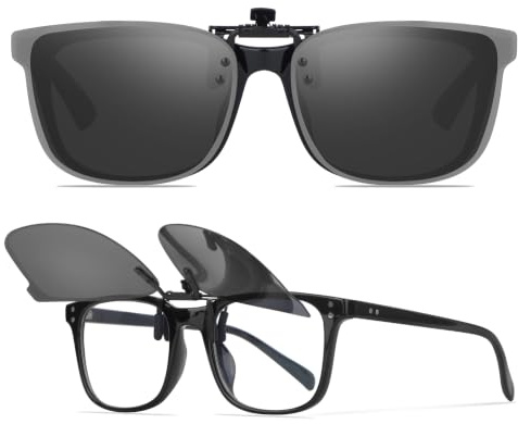 Ulknyss Polarisierte Clip On Sonnenbrille - Sonnenbrillen Aufsatz für Brille Herren Damen Brillenträger mit UV400 Schutz