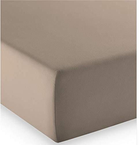fleuresse Comfort Spannbettlaken (96% Baumwolle, 4% Elasthan), mit Rumdumgummizug, Ökotex Standard 100, für Matratzen bis 26 cm Höhe, 200/210/220 x 200/220x220 cm, Taupe