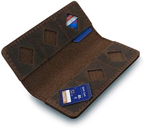 MegaGear MG1716 Leather SD Card Holder - Cinnamon, One size
