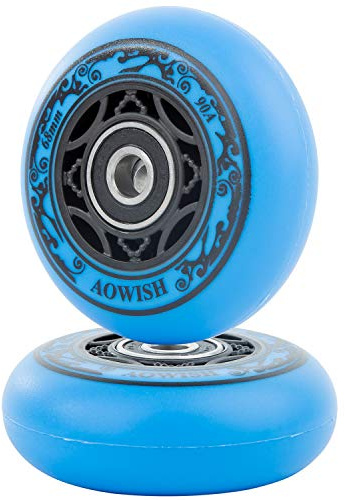 AOWISH 2er-Pack Mini Ripstik Wheels 68 mm Ripster Wheels 90A Ripstick DLX Mini Caster Board rad mit Kugellager ABEC-9 (blau)