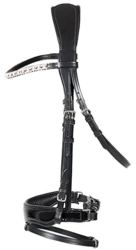 PFIFF 102839 Trensenzaum 'Elegance' Lacknasenriemen anatomisch, schwarz XFull