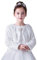 Cozomiz Mädchen Prinzessin Brautjack Lange Ärmel Kunstpelz Bolero Jacke Blumen Mädchen Bolero Achselzucken Zubehör Prinzessin Kap Party Hochzeit Ankleiden 8-10 Jahre Weiß
