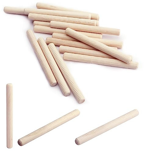 MroMax 8 x 80 mm Tassello in legno Forno essiccato scanalato legno duro smussato 50pcs