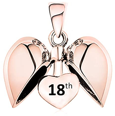 Charmbar Ciondolo a forma di cuore d'amore 18° in argento Sterling S925 con oro rosa per braccialetti European Style da donna – regalo di compleanno 18 anni per le sue figlie, donne, Oro rosa