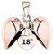 Charmbar Ciondolo a forma di cuore d'amore 18° in argento Sterling S925 con oro rosa per braccialetti Pandora Momenti da donna – regalo di compleanno 18 anni per le sue figlie, donne,, Oro rosa
