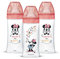 Dodie Lot de 3 Biberons Anti-Colique Initiation+, Minnie, 330ml, +6 Mois, Tétine Ronde, Débit 3