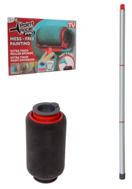 Venteo - Paint Racer Pro + 1 recharge + Paint Racer Extension - Rouleau de peinture portable avec réservoir intégré