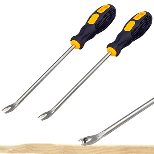 Nail Puller HJUWANG 2 Pack 3mm U Tip Screwdriver Nail Rivet Tack Lifter Puller Staple Remover Tool (Y)